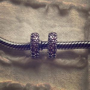 Pandora - set of 2 pink CZ spacers